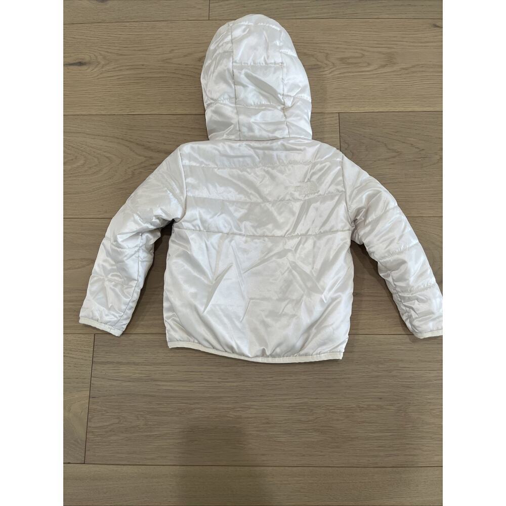 The North Face White Ivory Faux Fur Reversible Jacket 12-18 Months Warm Hood - Picture 5 of 10